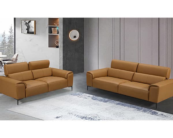 SALON CUIR 6 PLACES SX-9053 COULEUR DIEZ 538 MARRON