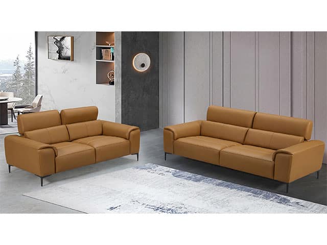 SALON CUIR 6 PLACES SX-9053 COULEUR DIEZ 538 MARRON