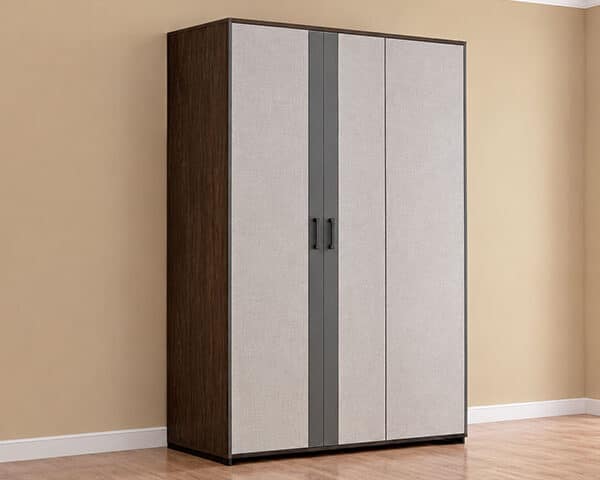ARMOIRE CHAMBRE A COUCHER VIPER A PORTE COULISS MARRON/NOIR 62*52*100