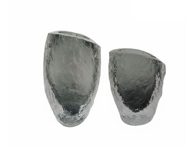 VASE DE DECORATION SET DE 2 PCS 300-43 300-44 COULEUR ARGENTE/NOIR