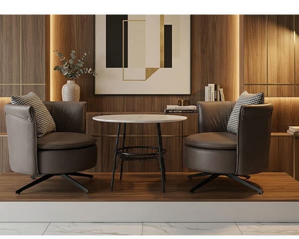 TABLE TETE A TETE EN MARBRE REF 14# COULEUR MARRON/NOIR/BLANC