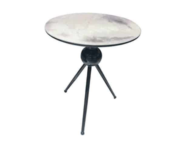 TABLE DE COIN EN MARBRE REF 068COULEUR GRIS/NOIR 58X53X4