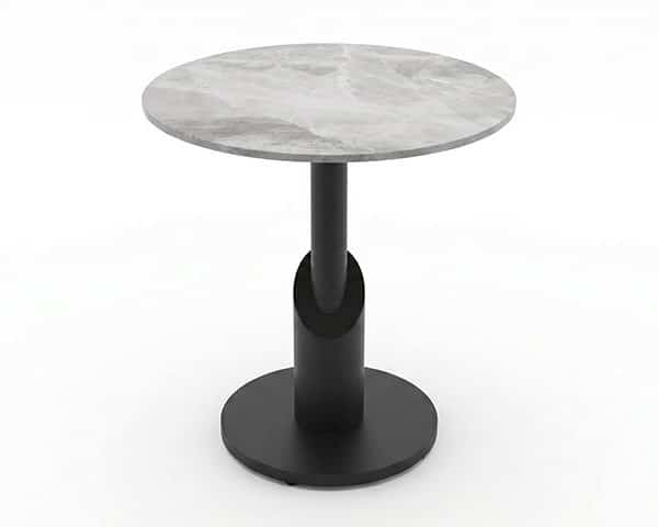TABLE DE COIN EN MARBRE REF 070 COULEUR GRIS/NOIR 53X53X4
