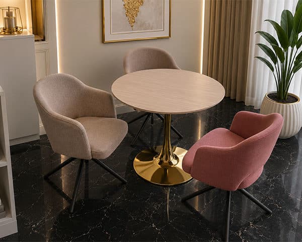 TABLE A MANGER 3 PLACES EN MARBRE REF 6043# COULEUR GRIS
