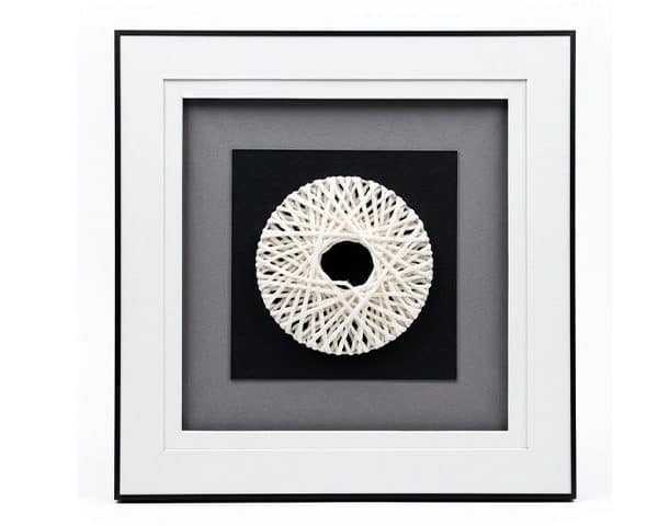 TABLEAU DE DECORATION REF 786 BLANC/MARRON 85X85X20