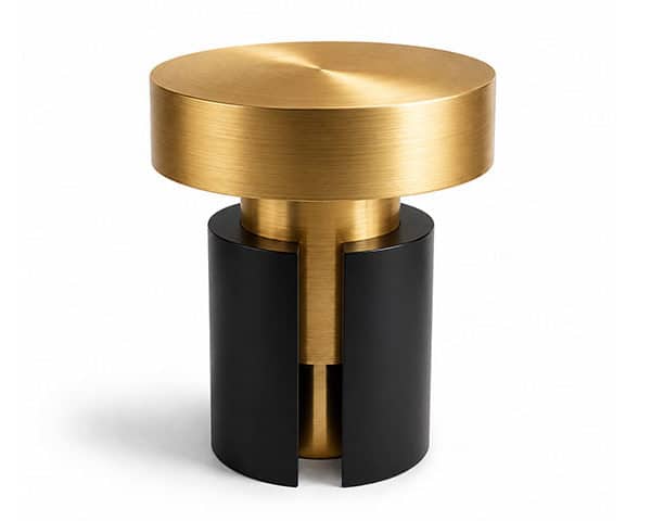 TABLE DE COIN EN METAL REF JL010 COULEUR NOIR/DORE 45X45