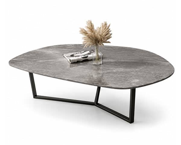 TABLE BASSE EN MARBRE REF A01 COULEUR NOIR/BLANC 1300X700X450