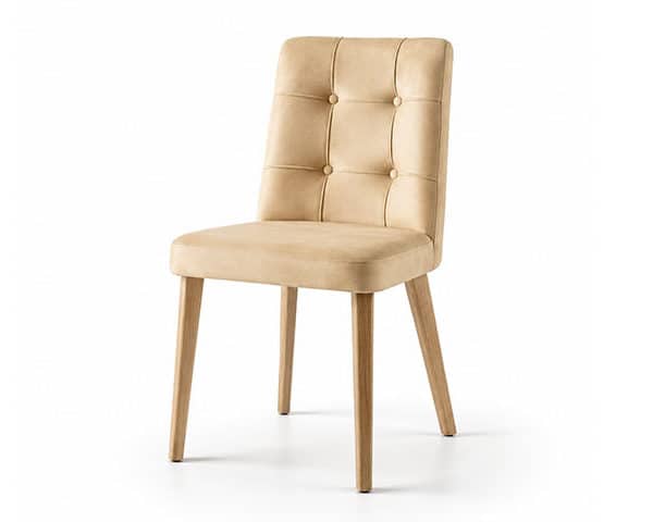 CHAISE TABLE A MANGER TISSU ALDEN COULEUR BEIGE