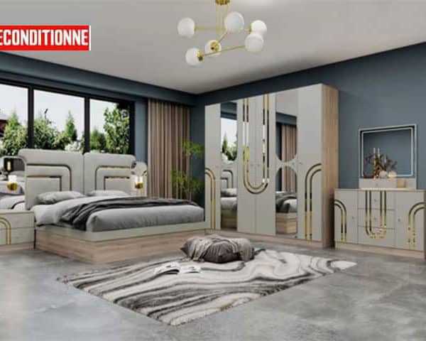CHAMBRE A COUCHER REF HN 503 MARON/BLANC 2200*540*2200 RECOND Z
