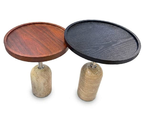 TABLE DE COIN SUPERPOSEE REF JL011 COULEUR BEIGE/NOIR 45X50