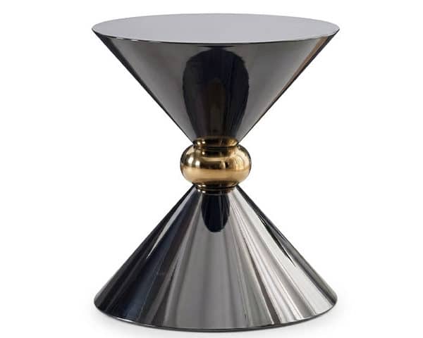 TABLE DE COIN REF JL019 COULEUR ARGENTE NOIR 50X50