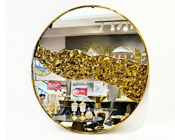 MIROIR DE DECORATION REF JZ027 COULEUR DORE/ARGENTE 80X80