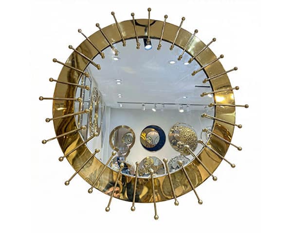 MIROIR DE DECORATION REF JZ039 COULEUR DORE/ARGENTE 90X90