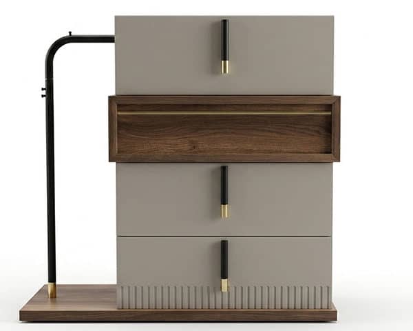 MEUBLE DE RGMT CHAMBRE A COUCHER SAVANORA 95*95*46 BEIGE/MARRON