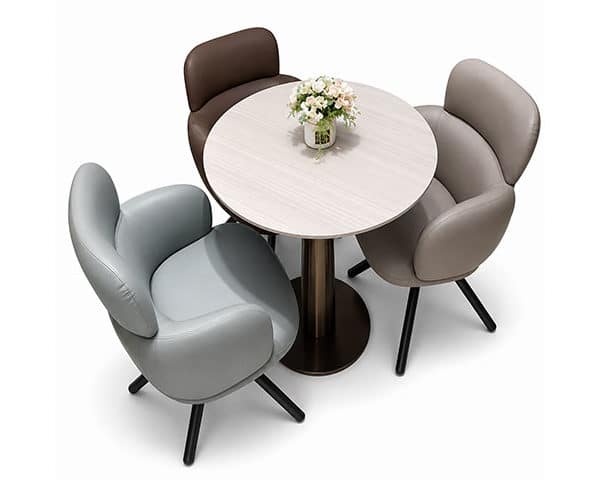 TABLE A MANGER 3 PLACES EN VERRE REF 544# COULEUR MARRON/DOREE
