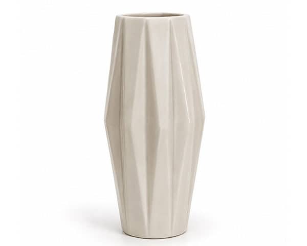 VASE DE DECORATION REF CF89-2 13X13X30 COULEUR BEIGE