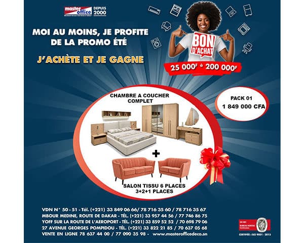 PACK SALON TISSU 6 PLACES V-002+CHAMBRE A COUCHER ARMADA Z