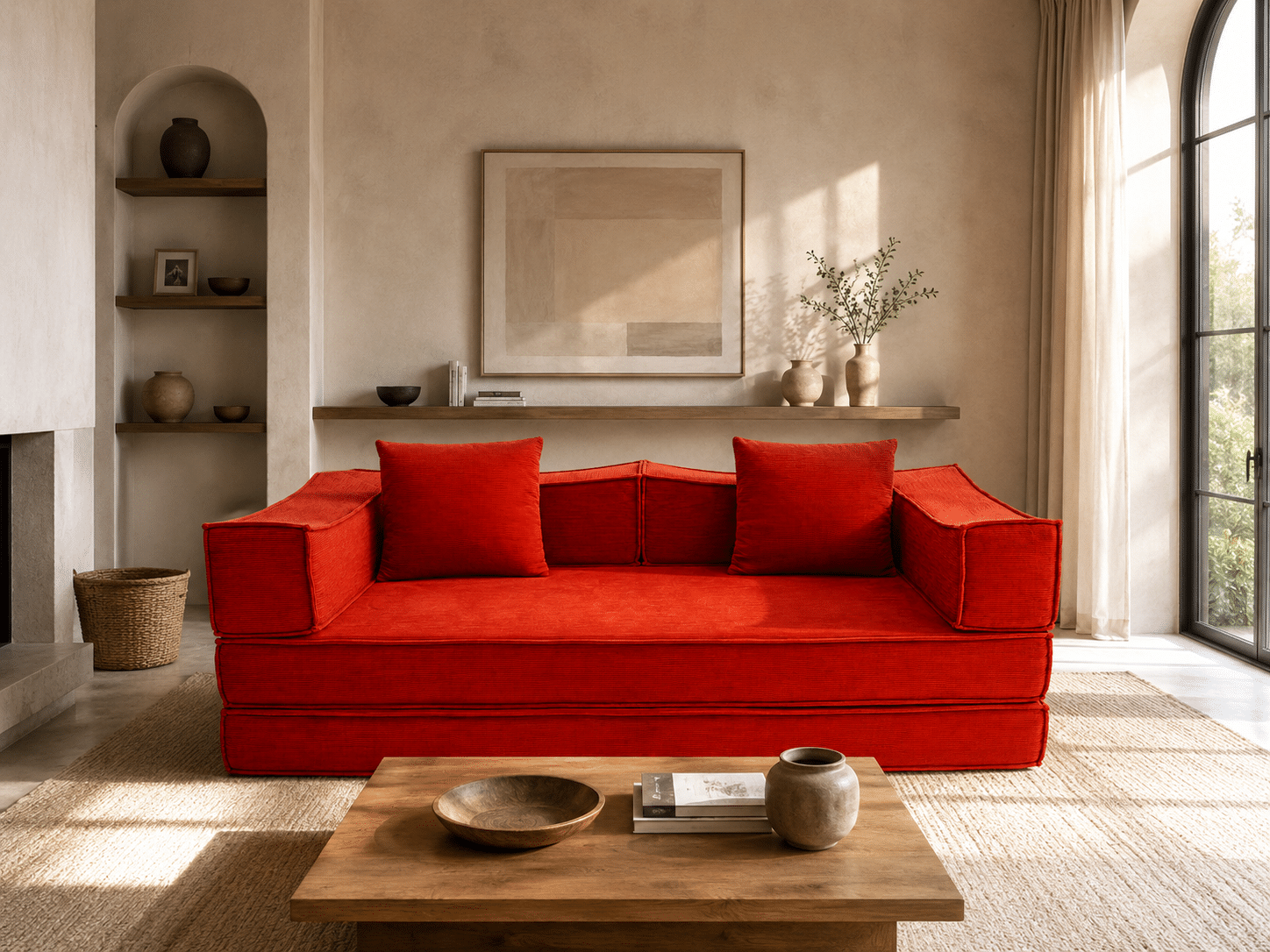 CANAPE EN TISSU 3 PLACES PRONTO COULEUR 6430KR,G53 ORANGE