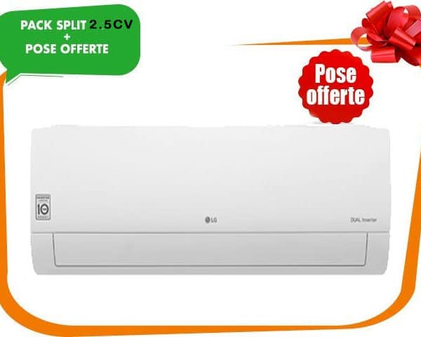 SPLIT 2.5CV LG DUAL INVERTER S4UQ18JLQAL6 18000BTU GAZR410+POSE OFF
