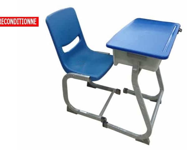 TABLE ECOLIERE+CHAISE H03+KZ07 BLEUE 60x40x74 RECOND