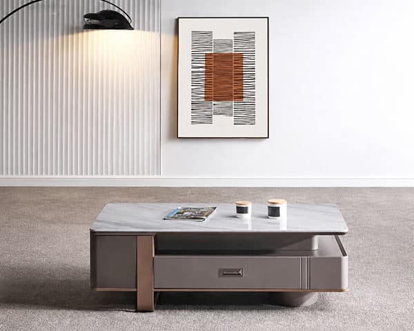 TABLE BASSE REF 2219 COULEUR MARRON/BEIGE 138*75*46
