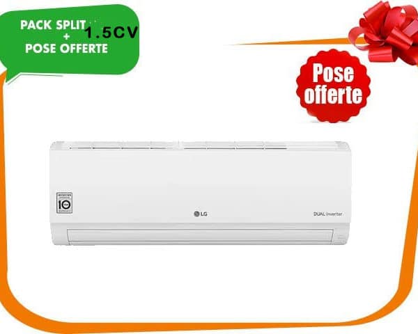 SPLIT 1.5CV LG DUAL INVERTER D12DT 12000BTU GAZ R410+POSE OFFERTE Z