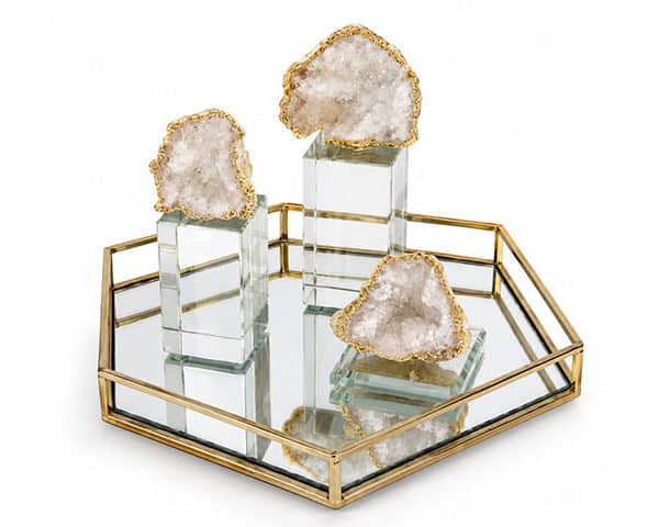 PLATEAU DE DECORATION SET DE 4 PCS REF 6123 COULEUR DORE/ ARGENTE Z