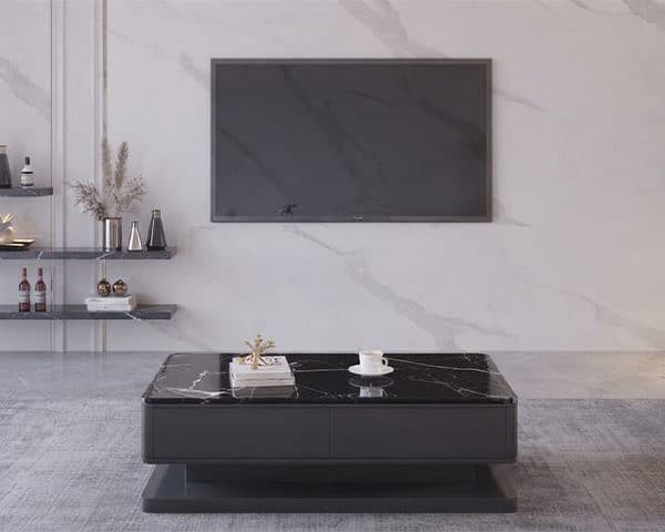 TABLE BASSE REF A2202 130*70 COUILEUER GRIS/NOIR