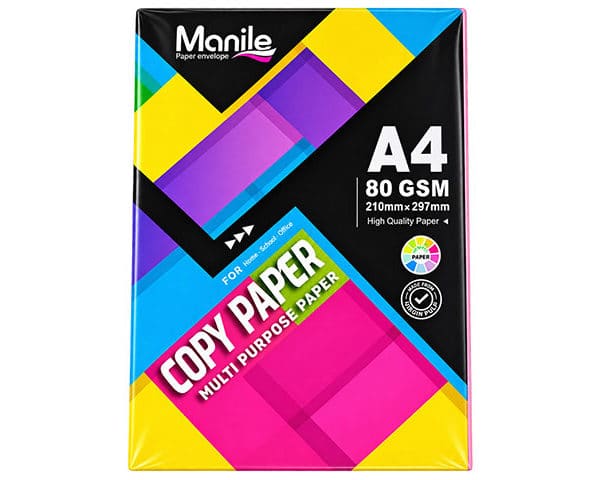PAPIER A4 MANILE COULEUR ROSE 500F