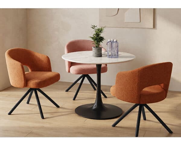TABLE A MANGER 3 PLACES EN MARBRE REF 6043# COULEUR NOIR BLANC