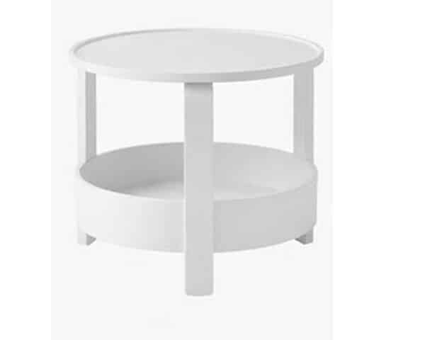 TABLE BASSE RONDE EN PLASTIQUE REF 636 COULEUR BLANC 65X56X16
