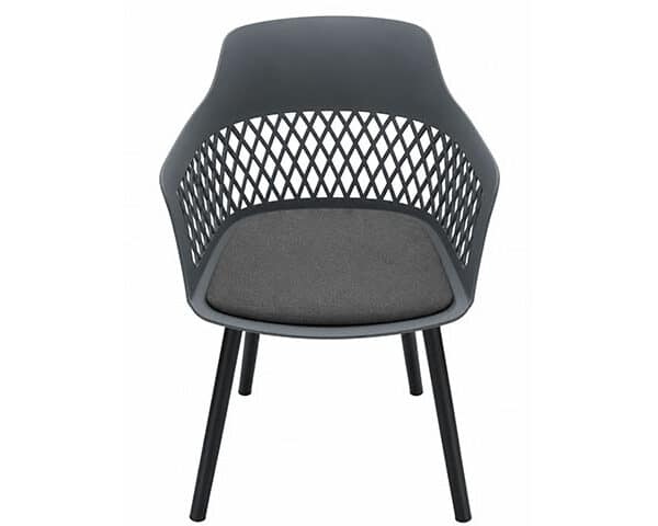 CHAISE TABLE TETE A TETE EN PLASTIQUE REF 7049 COULEUR GRIS/NOIR