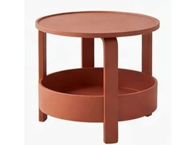 TABLE BASSE RONDE EN PLASTIQUE REF 636 COULEUR ORANGE 65X56X16