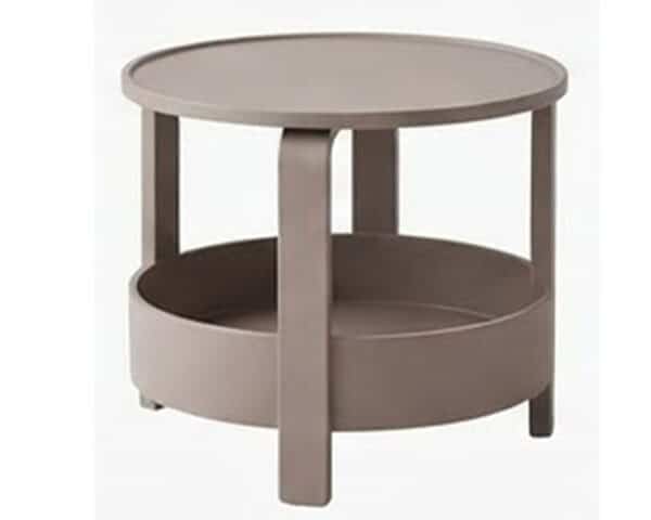 TABLE BASSE RONDE EN PLASTIQUE REF 636 COULEUR GRIS 65X56X16